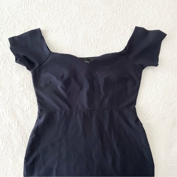 NWOT Lulus How Much I Care Midnight Blue Off-the-Shoulder Midi Dress XLarge - Picture 3 of 6
